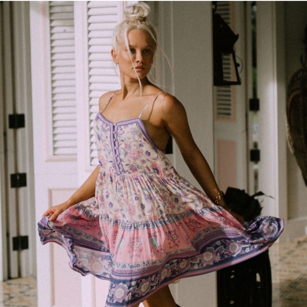 ✨️ Spell & The Gypsy Portobello Road Strappy Mini Dress NWT ✨️ - Picture 9 of 15